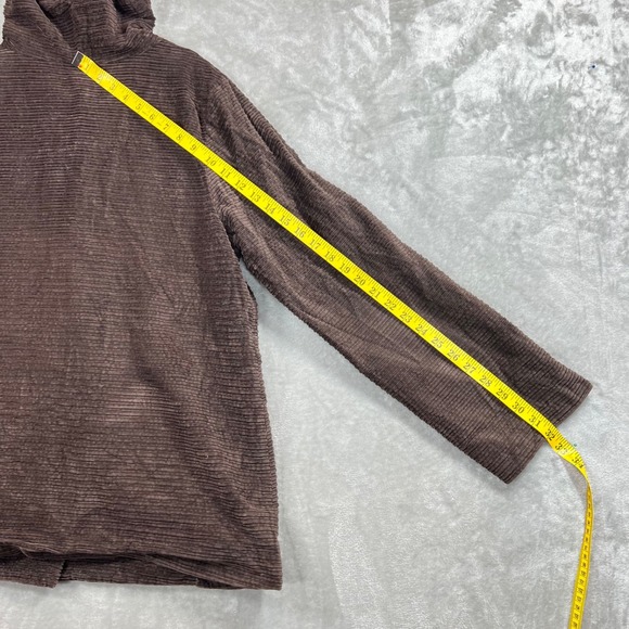 Eileen Fisher Brown Corduroy Hooded Snap Front Jacket Coat Women's‎ Size Medium - Picture 8 of 11